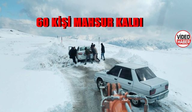 Muş’ta 10 araç içerisinde 60 kişi mahsur kaldı