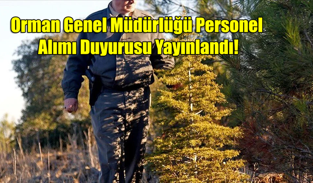 Orman Genel Müdürlüğü Personel Alımı Duyurusu Yayınlandı!
