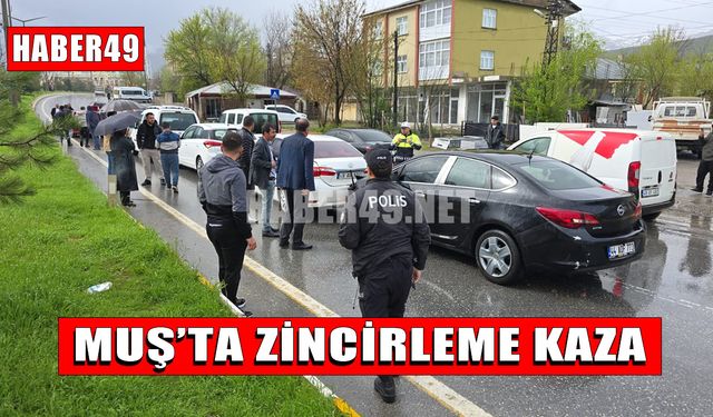 Muş-Bingöl kara yolunda trafiği kilitleyen kaza: 6 araç birbirine girdi!