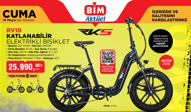 BİM 16 Mayıs'ta Katlanabilir Elektrikli Bisiklet Satışa Çıkıyor!