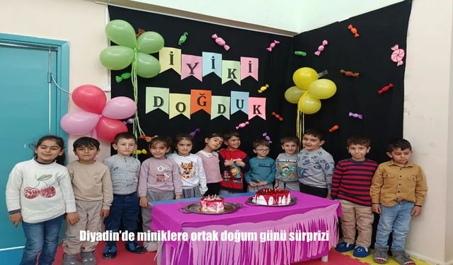 Diyadin’de Anaokulunda Renkli Kutlama: Miniklere Ortak Doğum Günü Sürprizi