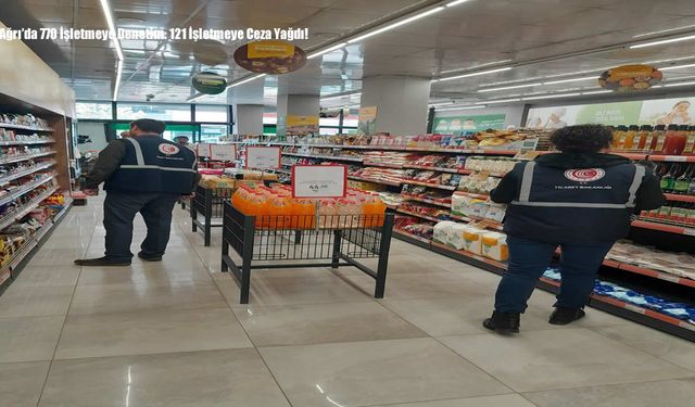 Ağrı’da 770 İşletmeye Denetim: 121 İşletmeye Ceza Yağdı!