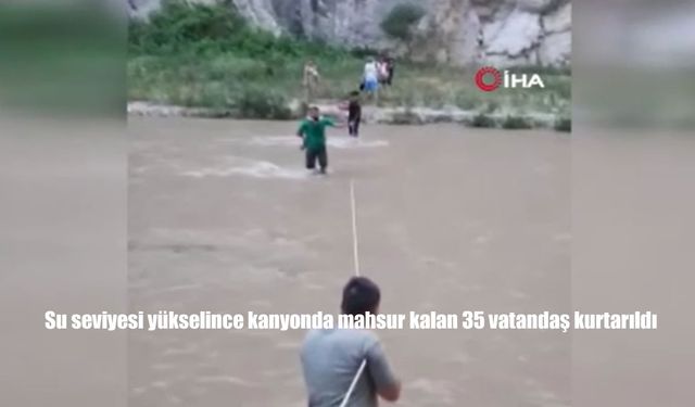 Adana Kapıkaya Kanyonu’nda Su Seviyesi Yükseldi, 35 Kişi Mahsur Kaldı: İtfaiye Ekipleri Zamanında Müdahale Etti