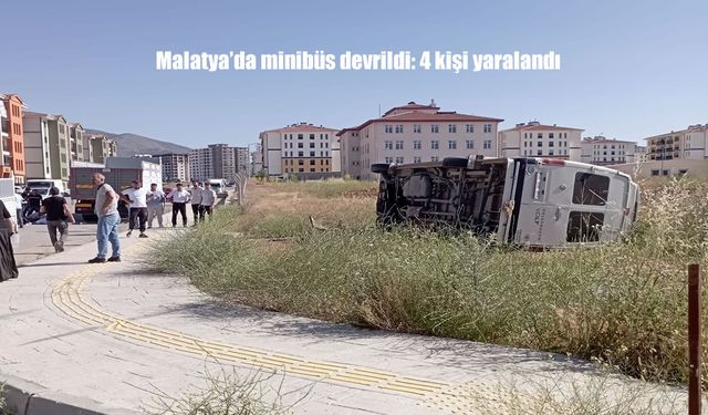 Malatya’da Minibüs Devrildi: 4 Kişi Yaralandı, O Anlar Panik Yarattı