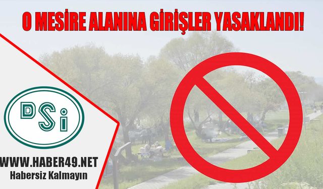 Muş'ta mesire alanına girişler yasaklandı!