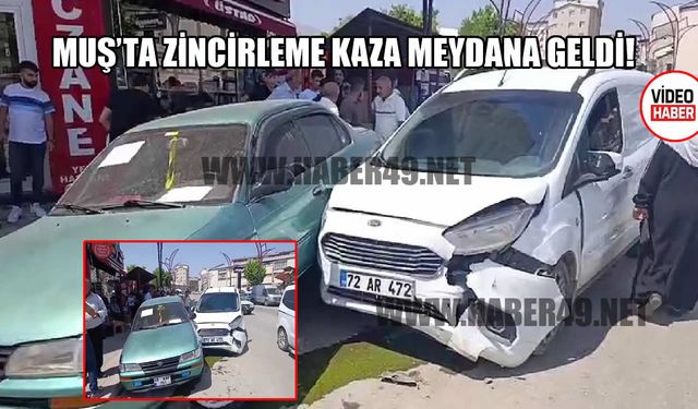 Muş’ta hastane önünde zincirleme kaza