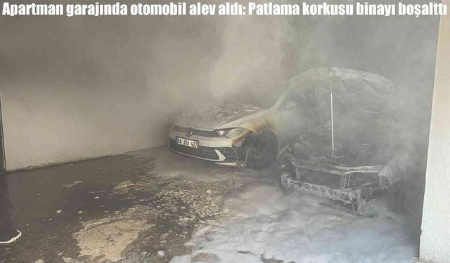 Aksaray'da apartman garajında otomobil yangını: Bina tahliye edildi