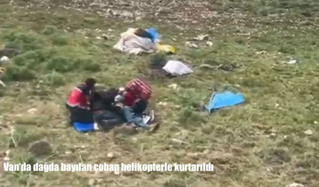 Van’da dağlık arazide bayılan çoban helikopterle hastaneye ulaştırıldı