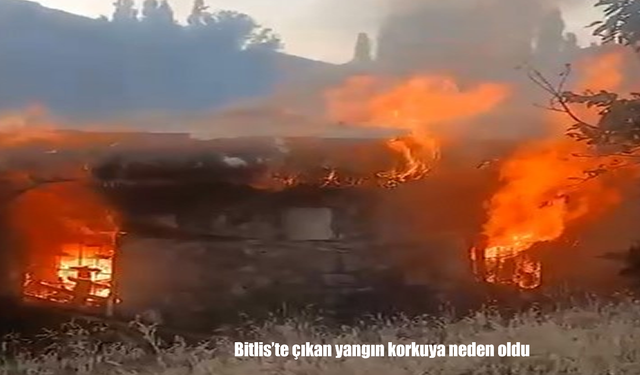 Bitlis’te 2 katlı evde çıkan yangın paniğe neden oldu: