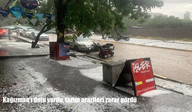 Kağızman’ı dolu vurdu: tarım arazilerinde zarar oluştu