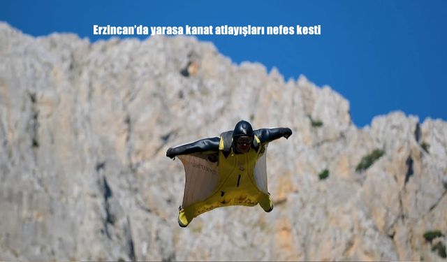 Erzincan Semalarında Adrenalin Zirve Yaptı: Yarasa Kanat Atlayışları Nefesleri Kesti