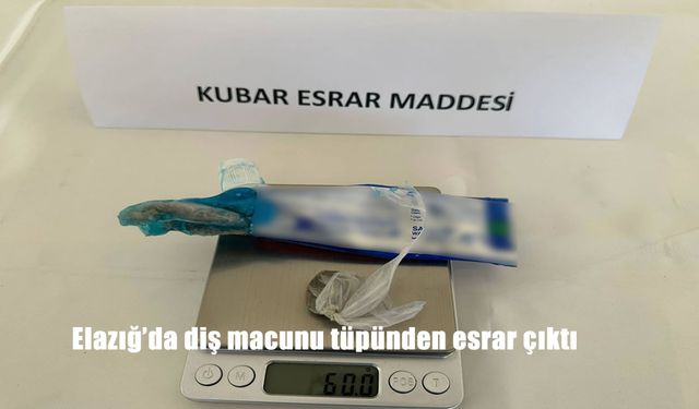Elazığ'da Jandarma Kontrolünde Diş Macunu Tüpünden Esrar Çıktı