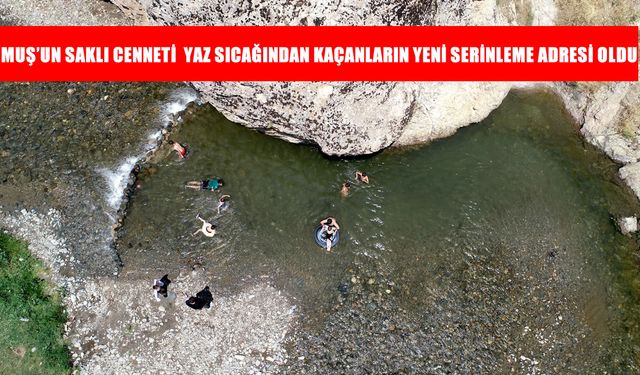 Muş'taki Kızılağaç Kanyonu sıcaktan bunalanların uğrak yeri oldu