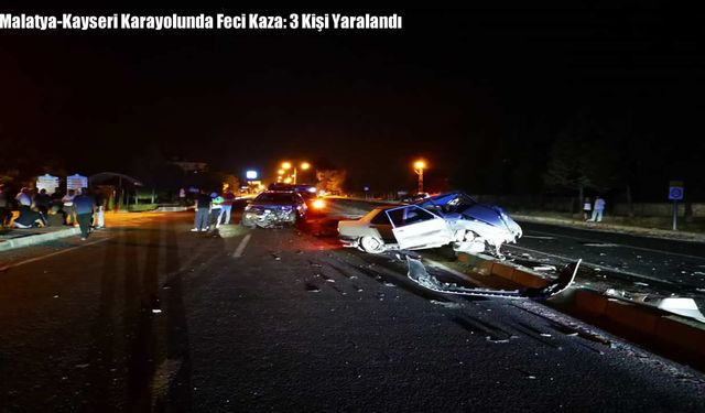 Malatya-Kayseri Karayolunda Feci Kaza: 3 Kişi Yaralandı