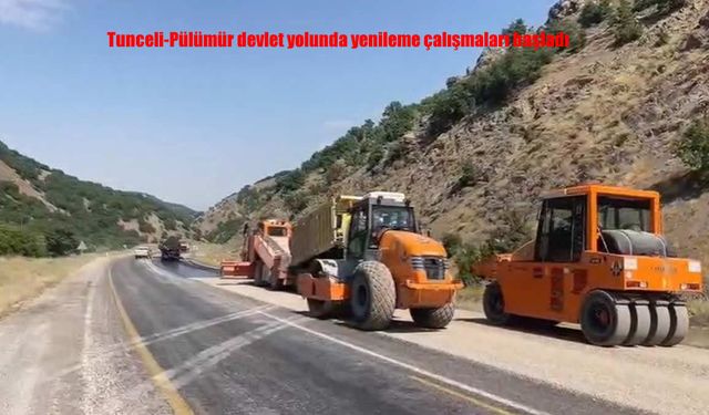 Tunceli-Pülümür Yolunda Sathi Kaplama Çalışmaları Başladı