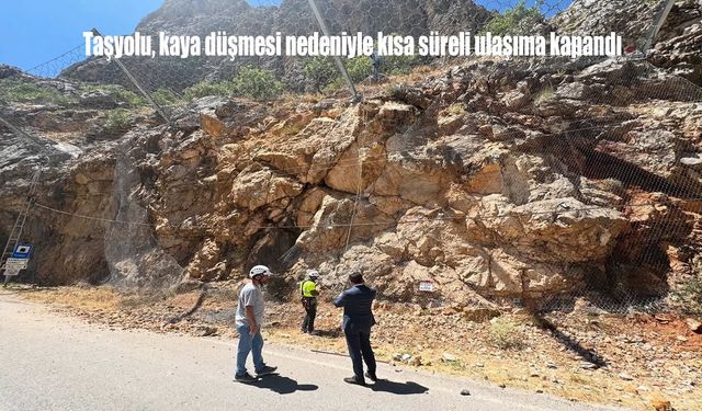 Taşyolu’nda Kaya Düşmesi Paniği!