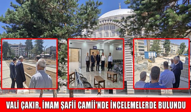 Muş Valisi Çakır, İmam Şafii Camii’ndeki çalışmaları inceledi