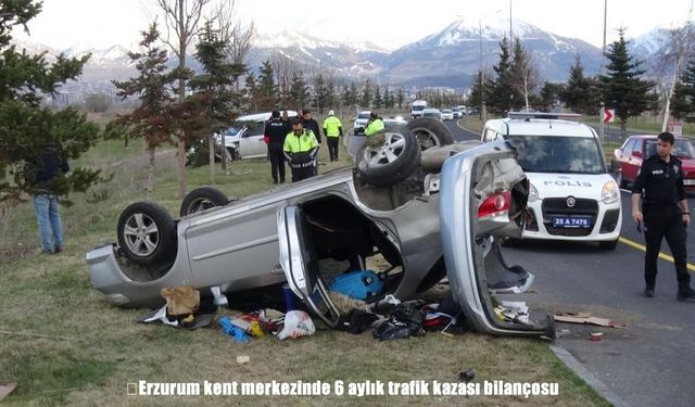 Erzurum’da 2025 yılının ilk 6 ayında 708 ölümlü-yaralamalı trafik kazası meydana geldi