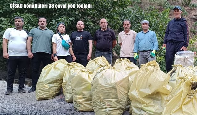 CİSAD gönüllüleri ve doğaseverler, 4 saatlik temizlik çalışmasında doğayı korudu