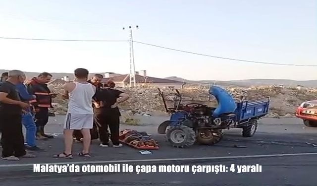 Malatya’da Otomobil ile Çapa Motoru Çarpıştı: 4 Kişi Yaralandı