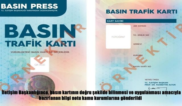 Cumhurbaşkanlığı İletişim Başkanlığı’ndan basın kartı hakkında yeni bilgilendirme