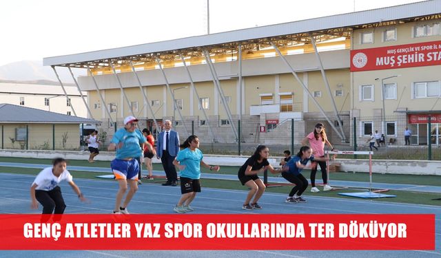 Muş’ta genç atletler yaz spor okullarında ter döküyor