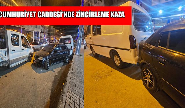 Muş’ta pikap park halindeki üç araca çarptı