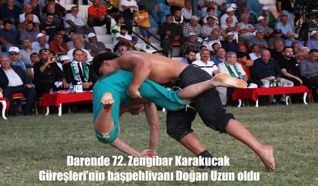 Doğan Uzun, Darende Zengibar Karakucak Güreşleri’nde Başpehlivan Oldu