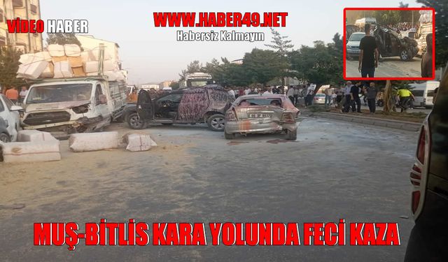 Muş-Bitlis kara yolunda freni boşalan tır, 8 araca çarptı