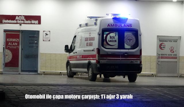 Malatya’da otomobil ile çapa motoru çarpıştı: 1’i ağır 3 yaralı