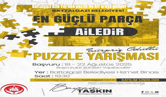 Battalgazi Belediyesi’nden Renkli Etkinlik: Aileler Puzzle Yarışmasında Buluşuyor