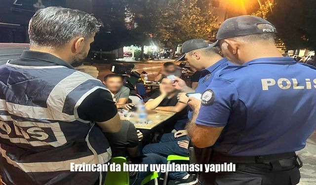 Erzincan’da “Huzur 24” uygulaması: 325 kişi sorgulandı, iş yerlerine denetim