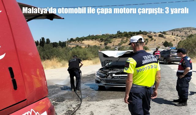 Malatya’da otomobil ile çapa motoru çarpıştı: 3 yaralı