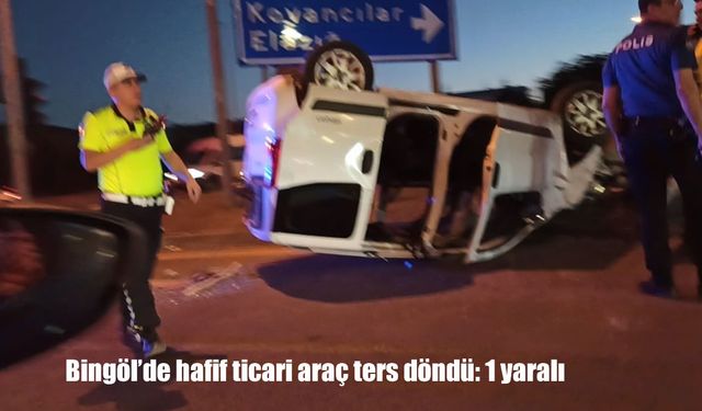 Bingöl’de hafif ticari araç ters döndü: 1 yaralı