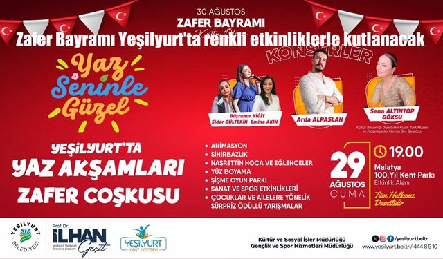 30 Ağustos Zafer Bayramı Yeşilyurt’ta Renkli Programla Kutlanacak