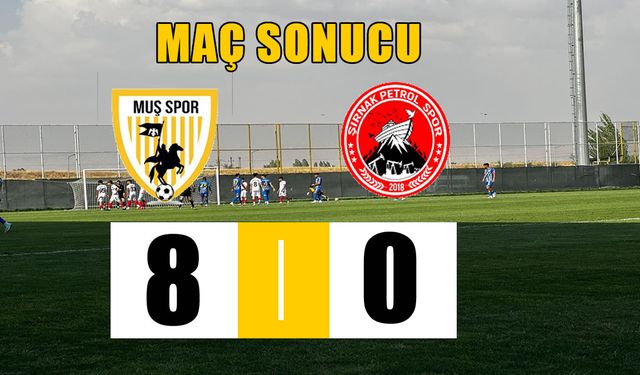 Muşspor 8 golle rakibine gol olup yağdı