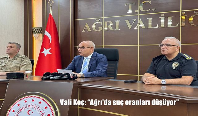 Ağrı Valisi Mustafa Koç: “Kentte Suç Oranları Düşüş Eğiliminde”