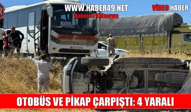 Diyarbakır-Muş seferini yapan yolcu otobüsü kaza yaptı: 4 yaralı