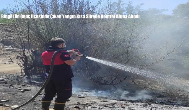 Bingöl’ün Genç İlçesinde Çıkan Yangın Kısa Sürede Kontrol Altına Alındı