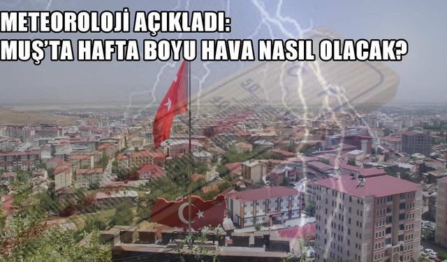 Meteoroloji 5 günlük raporu paylaştı: Muş’ta hava durumu nasıl olacak?