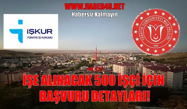 Muş’ta 500 kişiye istihdam fırsatı: İşte detaylar…