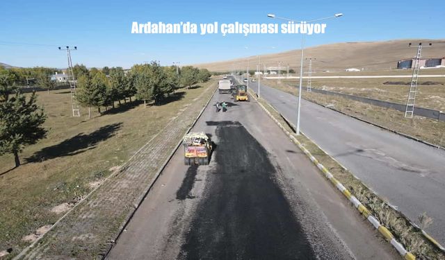 Ardahan’da Sanayi Yoluna Sıcak Asfalt Çalışması