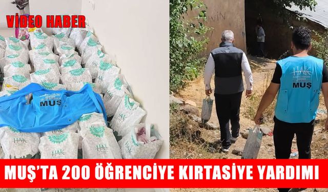 Muş'ta 200 öğrenciye kırtasiye yardımı desteği