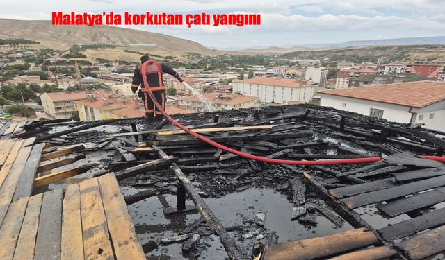 Malatya Darende’de İnşaat Halindeki Binada Çatı Yangını