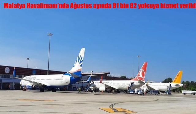 Malatya Havalimanı Ağustos Ayında 81 Bin Yolcuya Hizmet Verdi