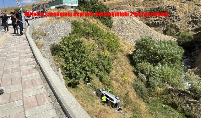 Otomobil 15 metrelik şarampole uçtu: 2 yaralı
