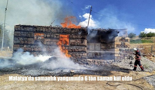 Malatya’da Samanlık Yangını: 6 Ton Saman Kül Oldu