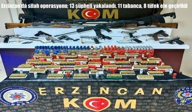 Erzincan’da silah operasyonu: 13 kişi gözaltında