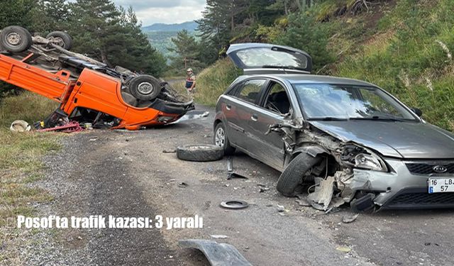 Posof’ta pikap ile otomobil çarpıştı: 3 yaralı