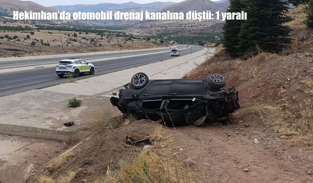 Hekimhan’da Otomobil Drenaj Kanalına Düştü: 1 Yaralı